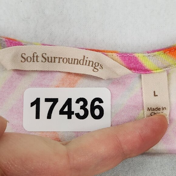 Soft Surroundings Dress Womens Large Pink Maxi V Neck Twist Front Sleeveless - Picture 7 of 10